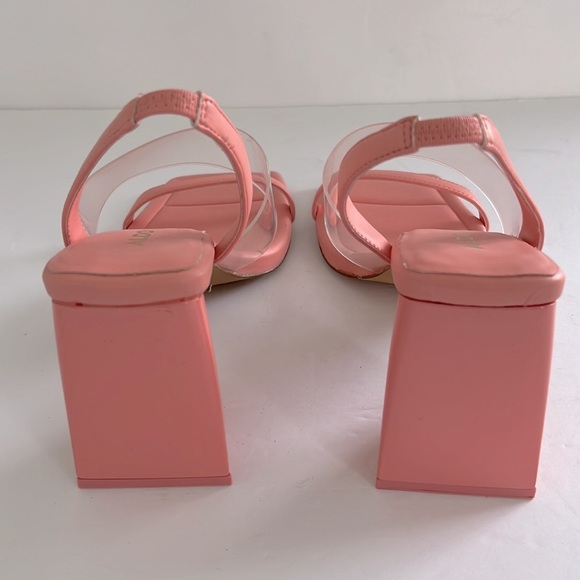 ALDO Eliss Shoes Pink Women's Triangle Chunky Block Heel Sandals Size 8 US NWT - Picture 9 of 10